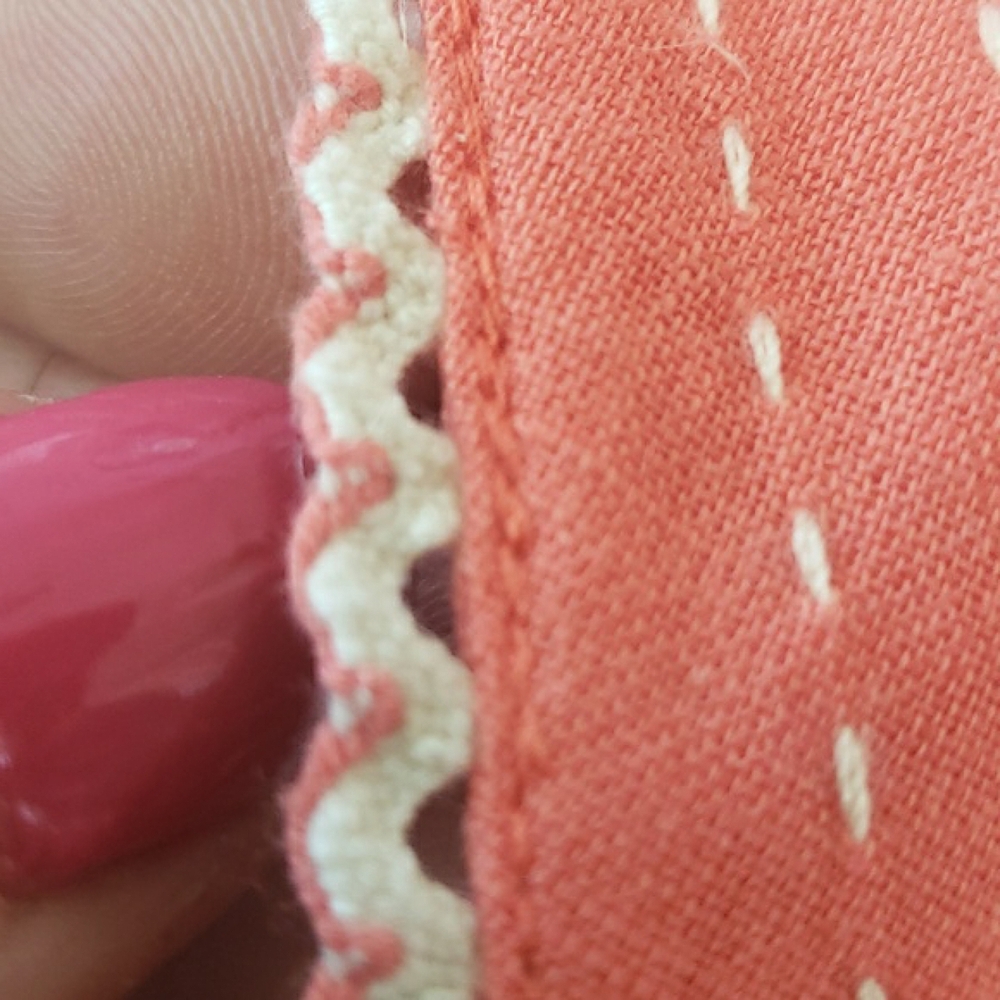 Anthropologie Floreat Embroidered Linen Blend Tank Top Coral Orange Scoop Neck S - Picture 9 of 16